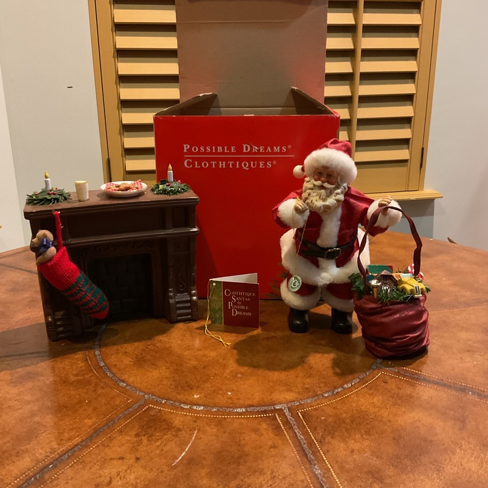 Possible Dreams “Stockings were Hung” 9” Santa figurine set
